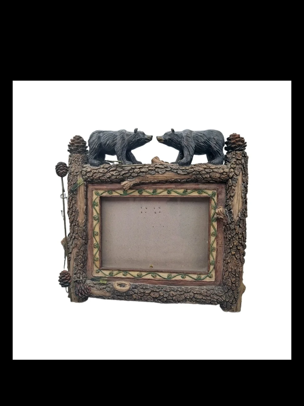 Adirondack Bear Wooden Picture Frame of Resin for 3.5